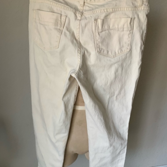 L. L. Bean Cream Denim Jeans women’s size 12 pants - Picture 4 of 12
